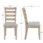 Set da pranzo minimalista in rovere da 60 cm a 6 pezzi (1 tavolo da pranzo + 4 sedie imbottite + 1 panca)