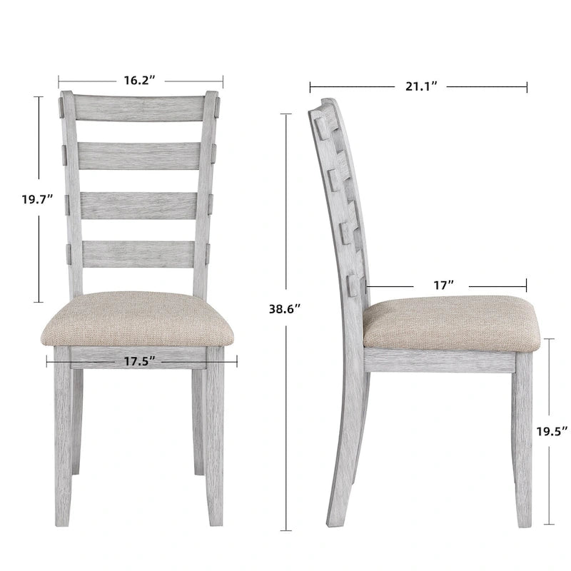 Set da pranzo minimalista in rovere da 60 cm a 6 pezzi (1 tavolo da pranzo + 4 sedie imbottite + 1 panca)