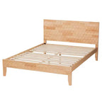 Baxton Studio Hosea Letto a Piattaforma Intagliato a Nido d'Ape Naturale