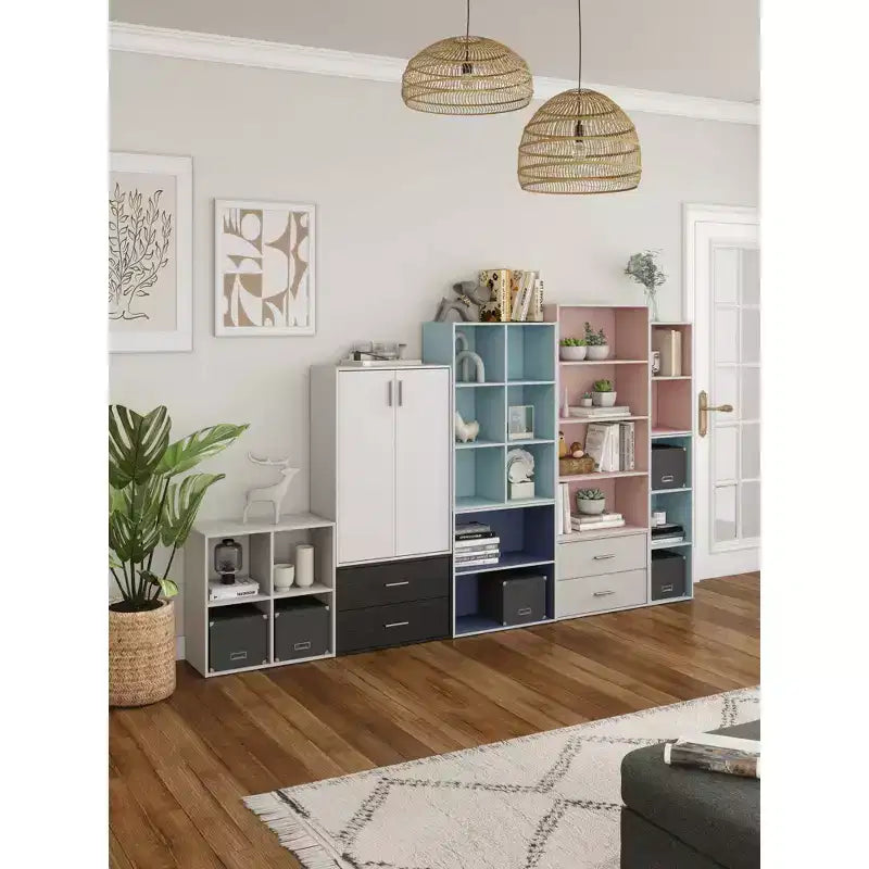 24/7 Shop At Home Libreria Moderna Silkpath a 2 Ripiani Impilabile e Modulare da 23,7"