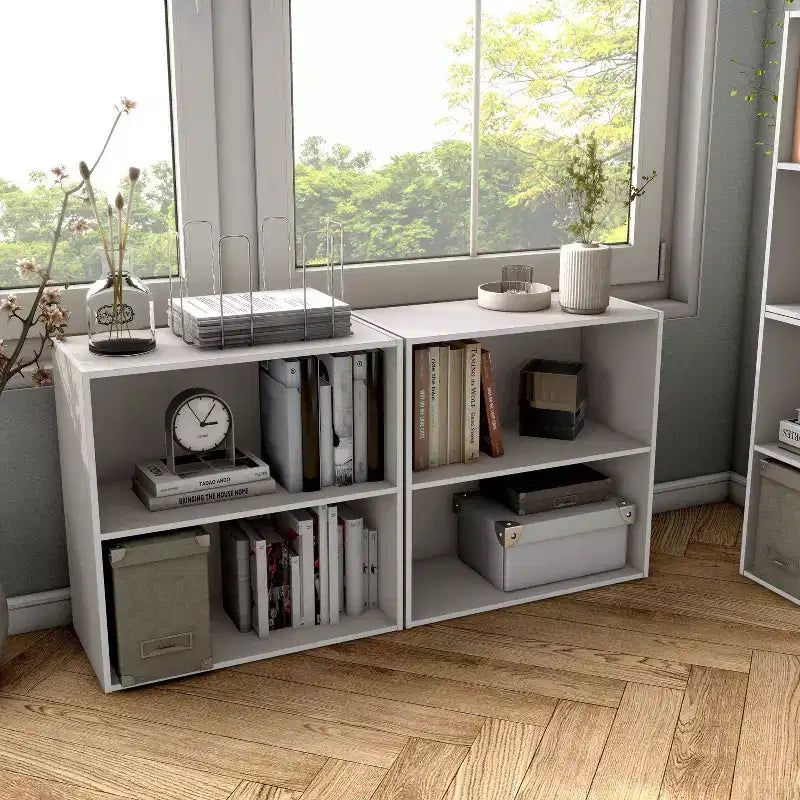 24/7 Shop At Home Libreria Moderna Silkpath a 2 Ripiani Impilabile e Modulare da 23,7"