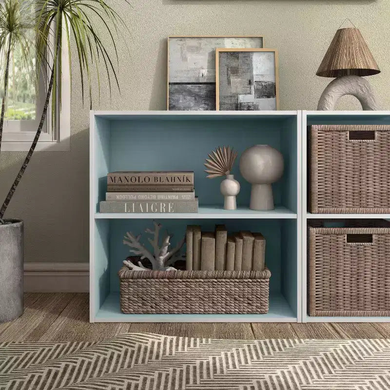 24/7 Shop At Home Libreria Moderna Silkpath a 2 Ripiani Impilabile e Modulare da 23,7"
