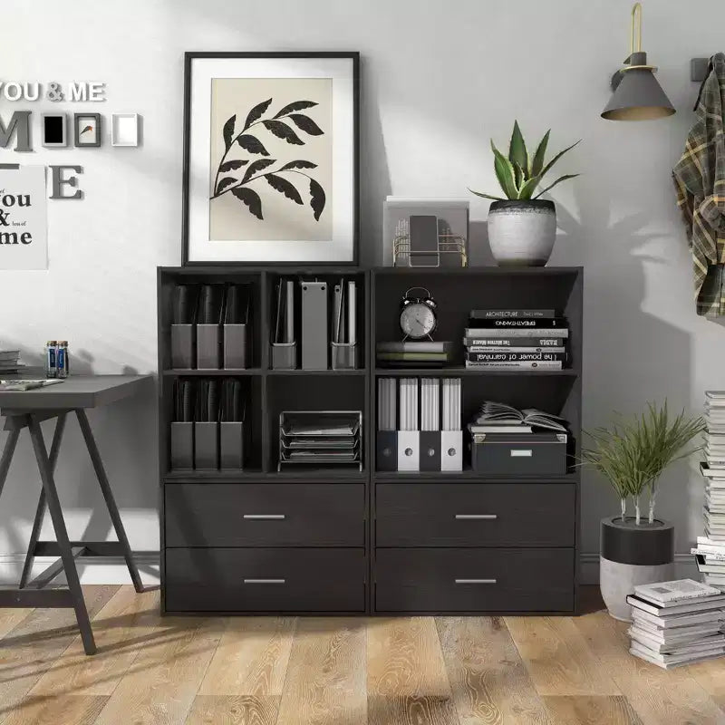 24/7 Shop At Home Libreria Moderna Silkpath a 2 Ripiani Impilabile e Modulare da 23,7"