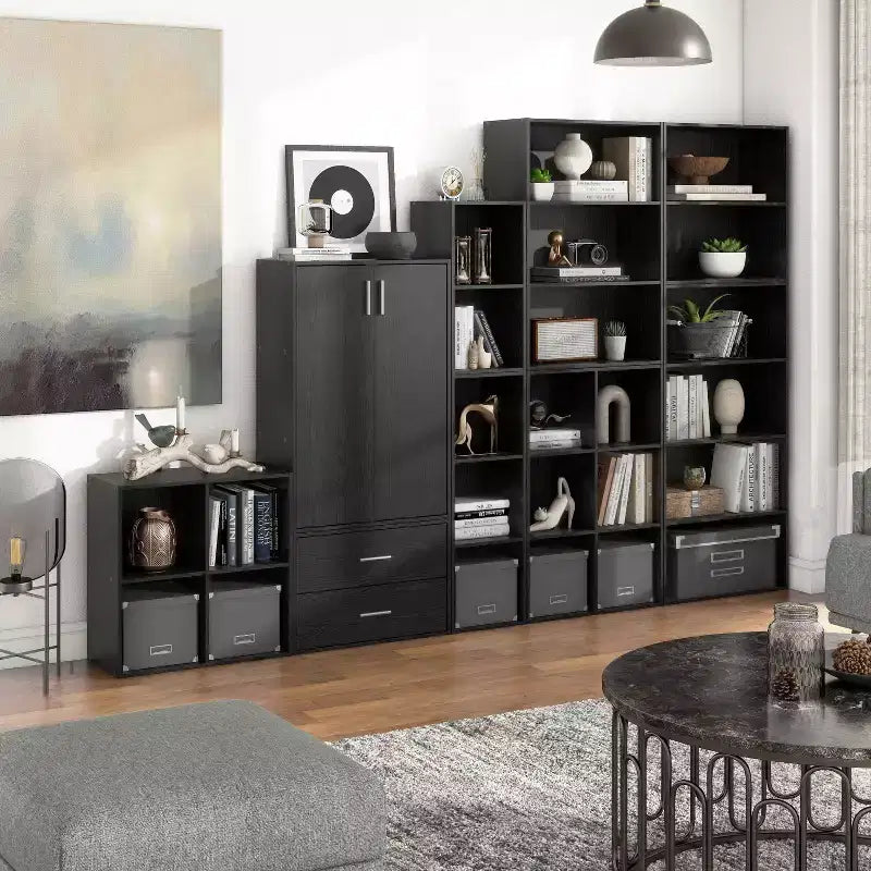 24/7 Shop At Home Libreria Moderna Silkpath a 2 Ripiani Impilabile e Modulare da 23,7"