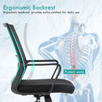Sedia da ufficio girevole ergonomica moderna regolabile in altezza con supporto lombare