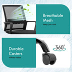 Sedia da ufficio girevole ergonomica moderna regolabile in altezza con supporto lombare