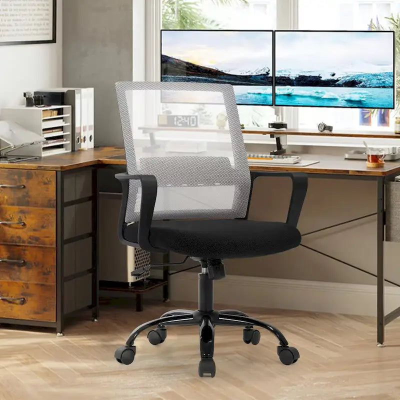 Sedia da ufficio girevole ergonomica moderna regolabile in altezza con supporto lombare