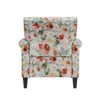 Poltrona con braccioli arrotolati tradizionali Handy Living Janet con borchie in peltro e motivo floreale