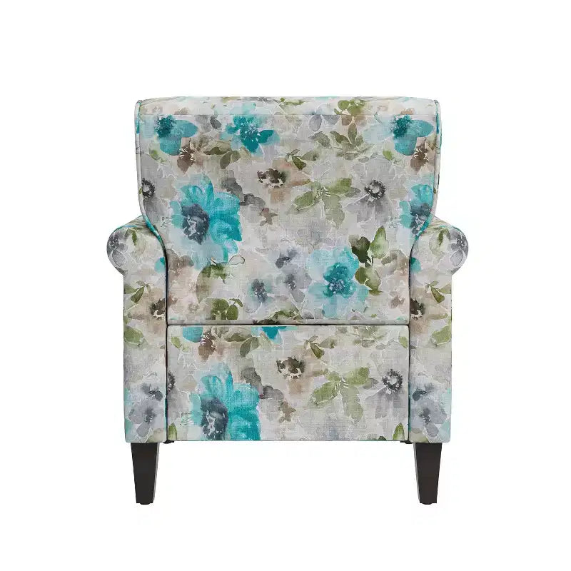 Poltrona con braccioli arrotolati tradizionali Handy Living Janet con borchie in peltro e motivo floreale