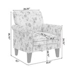 Poltrona con braccioli arrotolati tradizionali Handy Living Janet con borchie in peltro e motivo floreale