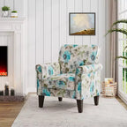 Handy Living Janet Traditional Rolled Accent Armchair with Pewter Nailheads Floral Pattern