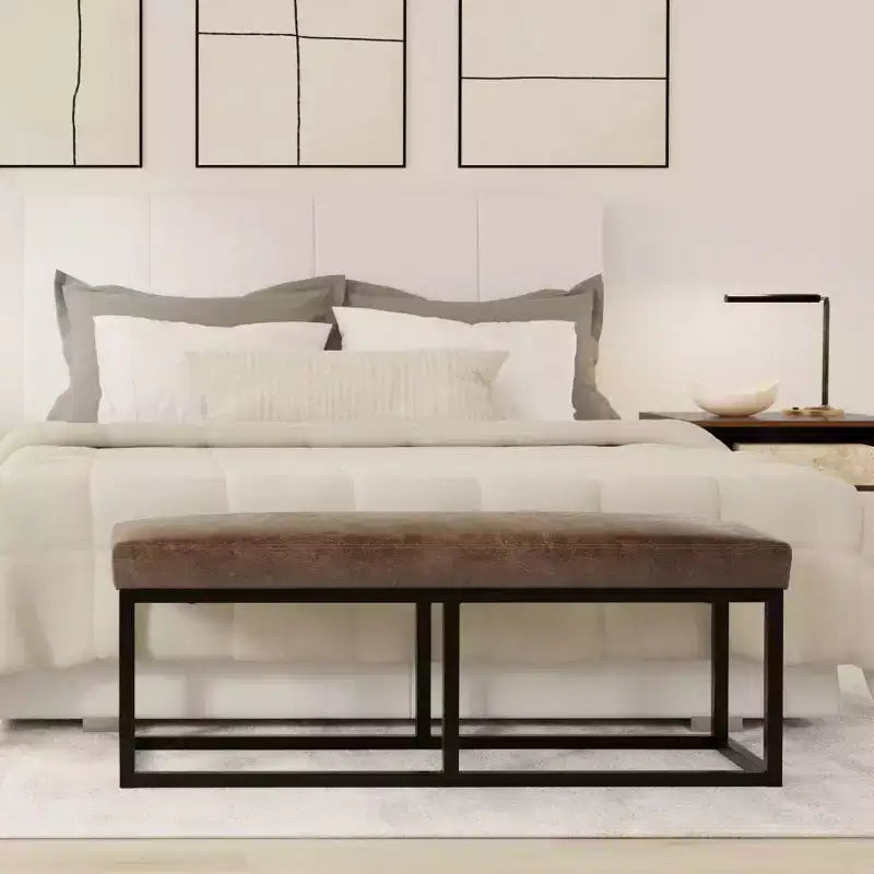 WyndenHall 44 Wide Kerwood Contemporary Rectangle Ottoman Bench