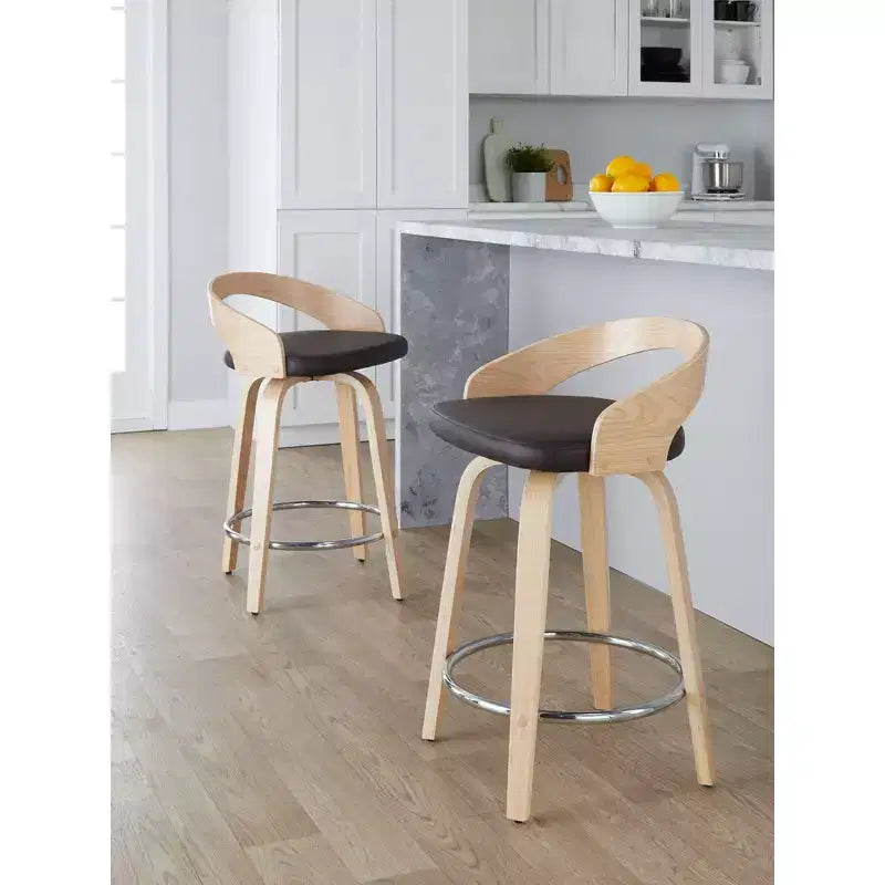 Sgabelli da bar girevoli LumiSource Grotto, altezza bancone, set da 2, 61 cm
