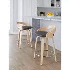 Sgabelli da bar girevoli LumiSource Grotto, altezza bancone, set da 2, 61 cm