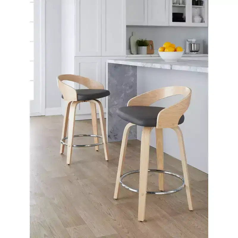 Sgabelli da bar girevoli LumiSource Grotto, altezza bancone, set da 2, 61 cm
