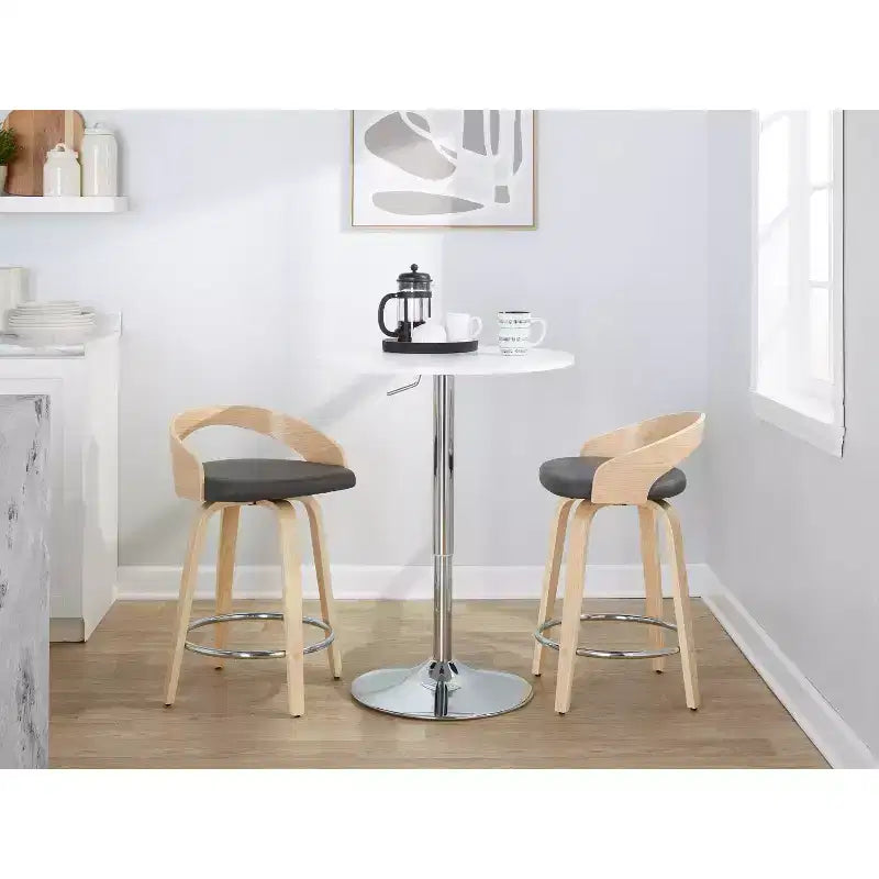 Sgabelli da bar girevoli LumiSource Grotto, altezza bancone, set da 2, 61 cm