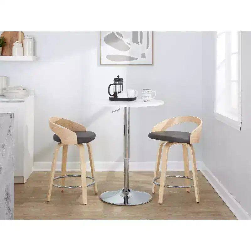 Sgabelli da bar girevoli LumiSource Grotto, altezza bancone, set da 2, 61 cm