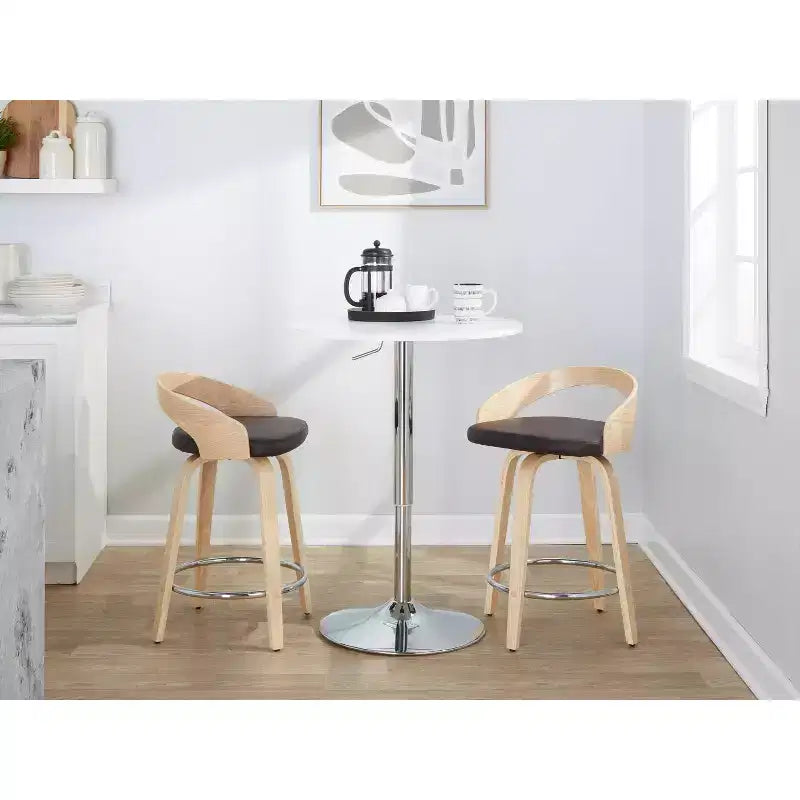 Sgabelli da bar girevoli LumiSource Grotto, altezza bancone, set da 2, 61 cm