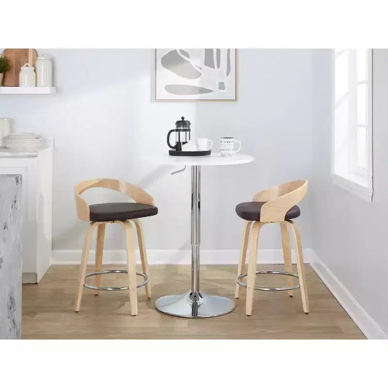 Sgabelli da bar girevoli LumiSource Grotto, altezza bancone, set da 2, 61 cm