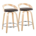 LumiSource Set of 2 24" Grotto Swivel Counter Height Barstools