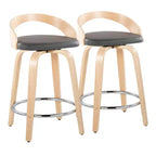 Sgabelli da bar girevoli LumiSource Grotto, altezza bancone, set da 2, 61 cm
