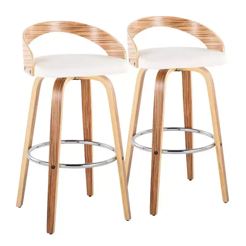 LumiSource Set di 2 Sgabelli da Bar Girevoli Grotto da 30"