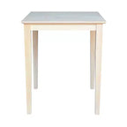International Concepts Tavolo Quadrato in Legno Massello Altezza Bancone con Gambe Shaker Non Finito