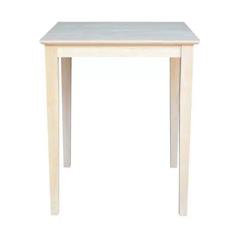 International Concepts Tavolo Quadrato in Legno Massello Altezza Bancone con Gambe Shaker Non Finito