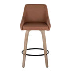 LumiSource Set di 2 Sgabelli Hannah Altezza Bancone Legno Bianco Anticatura