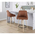 LumiSource Set di 2 Sgabelli Hannah Altezza Bancone Legno Bianco Anticatura