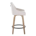 LumiSource Set di 2 Sgabelli Hannah Altezza Bancone Legno Bianco Anticatura