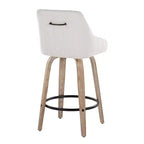 LumiSource Set di 2 Sgabelli Hannah Altezza Bancone Legno Bianco Anticatura