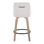 LumiSource Set di 2 Sgabelli Hannah Altezza Bancone Legno Bianco Anticatura
