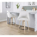 LumiSource Set di 2 Sgabelli Hannah Altezza Bancone Legno Bianco Anticatura