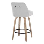 LumiSource Set di 2 Sgabelli Hannah Altezza Bancone Legno Bianco Anticatura