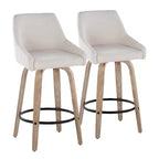 LumiSource Set di 2 Sgabelli Hannah Altezza Bancone Legno Bianco Anticatura