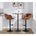 LumiSource Set di 2 Sgabelli da Bar Regolabili Margarite in PU Nero