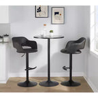 LumiSource Set di 2 Sgabelli da Bar Regolabili Margarite in PU Nero