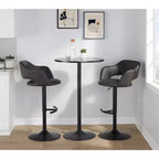 LumiSource Set di 2 Sgabelli da Bar Regolabili Margarite in PU Nero