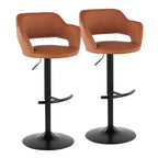 LumiSource Set di 2 Sgabelli da Bar Regolabili Margarite in PU Nero