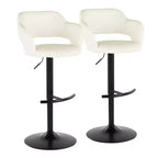 LumiSource Set di 2 Sgabelli da Bar Regolabili Margarite in PU Nero