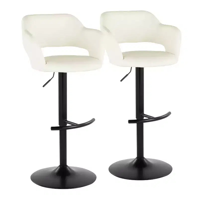 LumiSource Set di 2 Sgabelli da Bar Regolabili Margarite in PU Nero