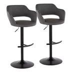 LumiSource Set di 2 Sgabelli da Bar Regolabili Margarite in PU Nero