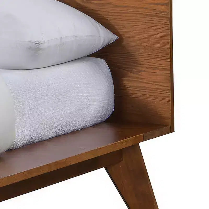 HOMES: Inside + Out Set Camera da Letto Riverstone Mid-Century in Legno a Piattaforma 3 Pezzi con 2 Comodini Noce