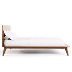HOMES: Inside + Out Set Camera da Letto Riverstone Mid-Century in Legno a Piattaforma 3 Pezzi con 2 Comodini Noce