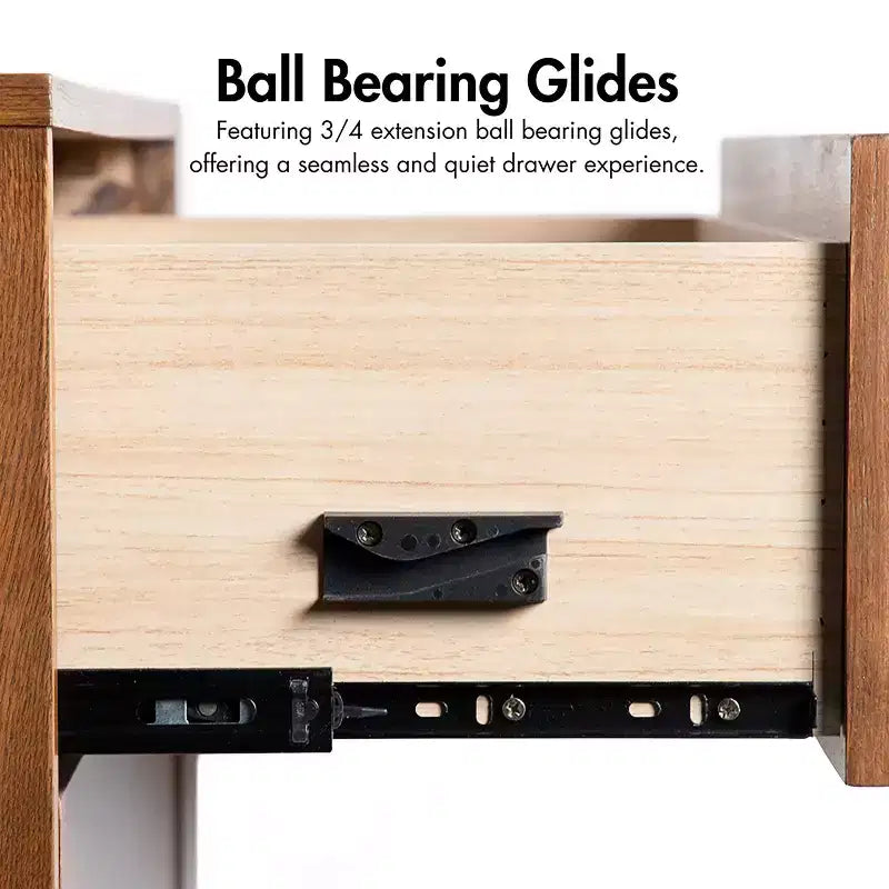 HOMES: Inside + Out Set Camera da Letto Riverstone Mid-Century in Legno a Piattaforma 3 Pezzi con 2 Comodini Noce