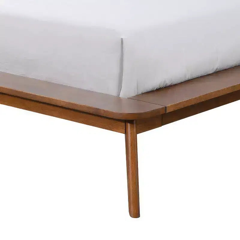 HOMES: Inside + Out Set Camera da Letto Riverstone Mid-Century in Legno a Piattaforma 3 Pezzi con 2 Comodini Noce