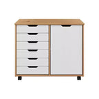 Carrello rotante Trendfurn Omnia a 1 anta e 6 cassetti