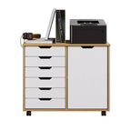 Carrello rotante Trendfurn Omnia a 1 anta e 6 cassetti