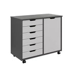 Carrello rotante Trendfurn Omnia a 1 anta e 6 cassetti